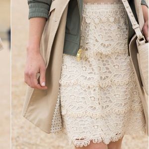 NWT Cream Lace LOFT Skirt